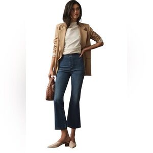 Pilcro x Anthropologie Pull-On Mid-Rise Crop Flare Jeans